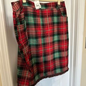 Christmas Plaid Pencil Skirt